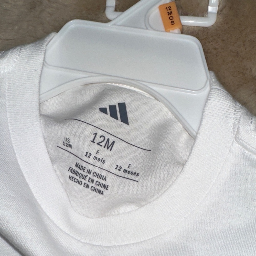 NEW Adidas Kids White T-Shirt & Shorts 2 pc Set - Picture 8 of 10